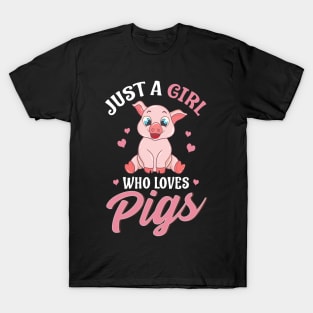 Adorable Just a Girl Who Loves Pigs Women T-Shirt